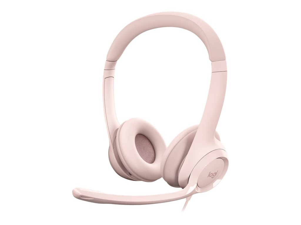 Logitech H390 Wired Headset for PC/Laptop, Rose - Auricular - en oreja