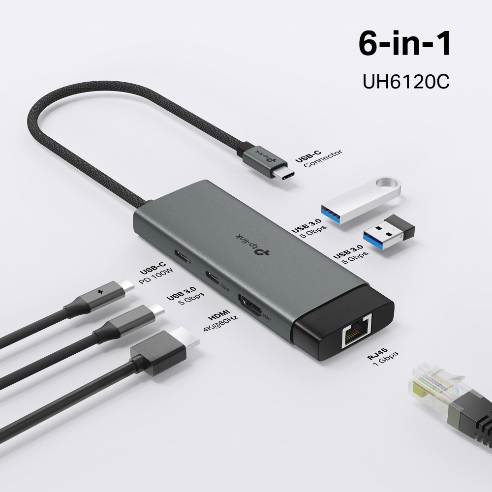 TP-Link - USB Type-C 6 in 1 Hub