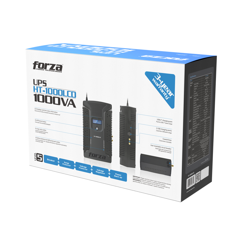 Forza HT Series HT-1000LCD - UPS - CA 120 V