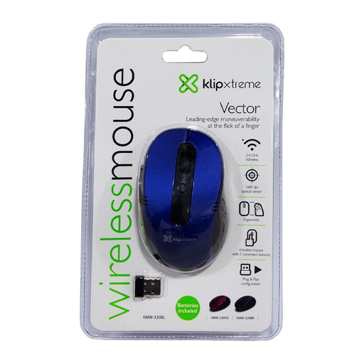 [KMW-330BL] Klip Xtreme KMW-330 Vector - Mouse - ergonómico